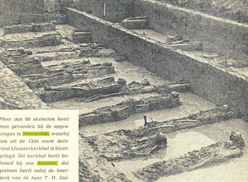 Het grafveld bij de 'Olde Stoeve'. Bron: Nieuwsblad van het Noorden, 21 november 1951.